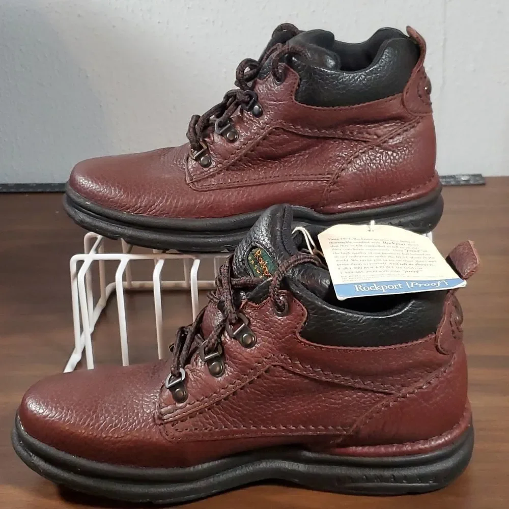 NEW NWT Deadstock 1995 Rockport Men's ProWalker Brown Boots Men 6 Ladies 8 MWT51